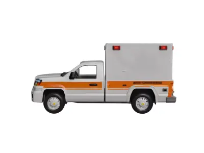 Ambulance 3D Model Emergency Medical Response Vehicle 02 3D model