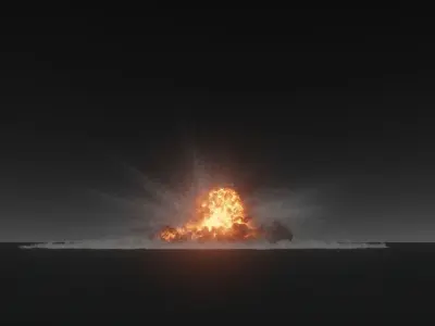 3D Artillery Grenade Explosion Animation 3D model