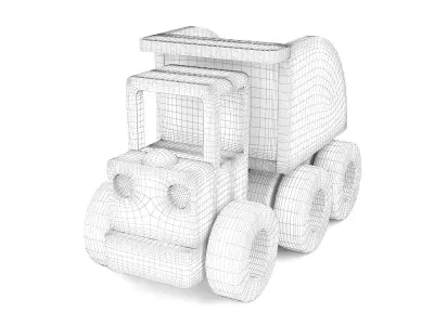 Wooden toy truck 22 3D model