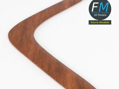 Boomerang wooden hockey stick 3D model