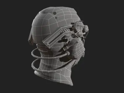 Helmet military Scifi ver 2 Low-poly 3D model