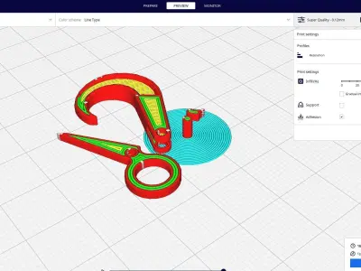 Locking hook crane 3D print model