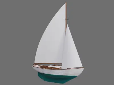 Sailboat 1A Low-poly 3D model