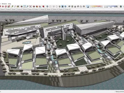 Sketchup Commercial Office Complex 223 3D model