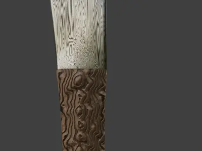 Sword - Machete - Damascus Steel 3D model