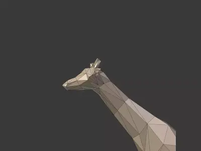 Low Poly Giraffe Figurine Free low-poly 3D model