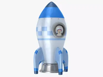 Toon Rocket Low-poly 3D model