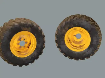 Truck Wheel Low-poly 3D Model Low-poly 3D model