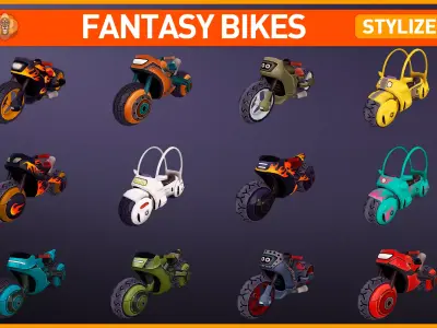 Fantasy Cartoon Bikes 3D model