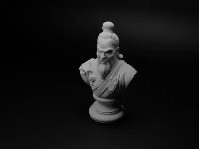 Chinese Kung Fu Master Bust Chess 3D print model get