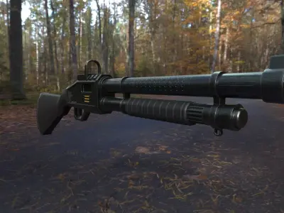 Shotgun  Low-poly 3D model