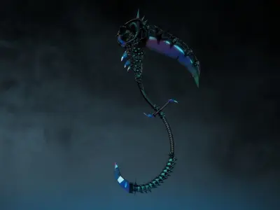 Scythe staff model 3D model