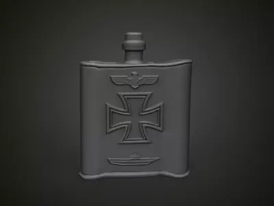 WWII German Flask - Call of Duty Inspired - 3D Printable Prop 3D print model
