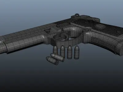 Pistol gun 3D model shop