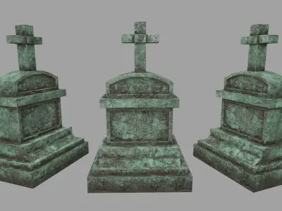 tombstone 1 gravestones and crosses Low-poly 3D model