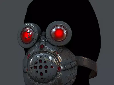Gas mask helmet 3d model scifi Low-poly  Low-poly 3D model 71