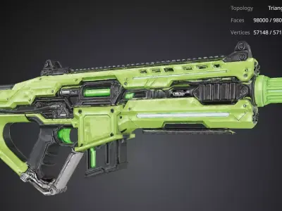 Sci Fi Green Rifle 3D model