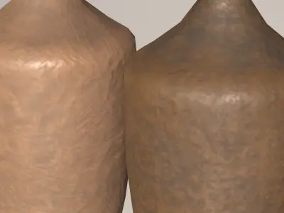 Old Clay Vase ceramic flower container Low-poly 3D model