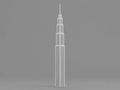 Paper Skyscraper V3 Low-poly 3D model