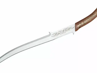 Curved sword 15 3D model