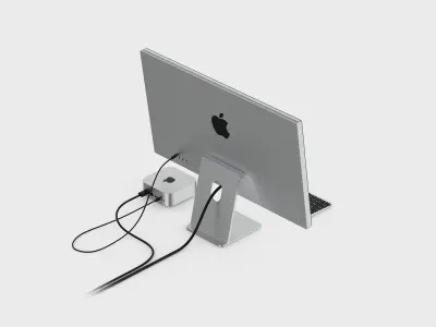 Mac mini 2024 Complete Set with Display Mouse and Keyboard 3D model