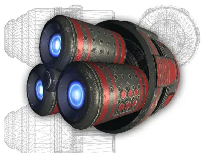Starship engine 03 Sci-fi low poly Low-poly 3D model