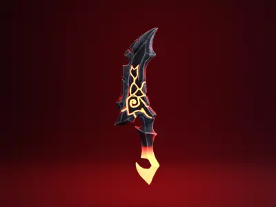Fantasy Knife - Fire Version Low-poly 3D model