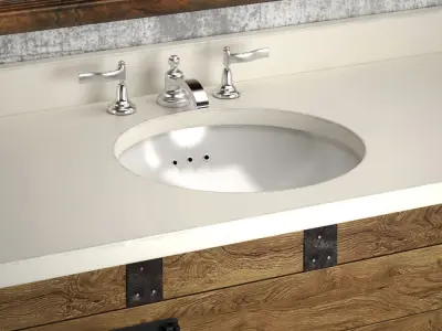 HEIRLOOM SILVER a washbasin and cupboard Restoration Hardware 3D model