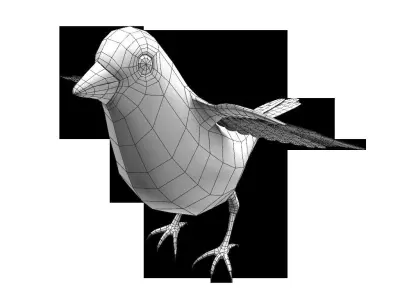 Bunting Bird Low-poly 3D model