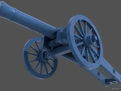 XVIII century cannon - Personal license - 1-16 scale 3D print model