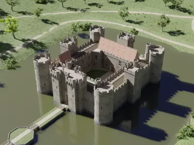 Castle Bodiam Low-poly 3D model
