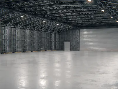 Hangar 01 PBR Low-poly 3D model