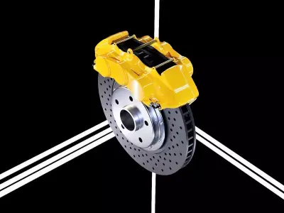 6 piston disc brakes Low-poly 3D model