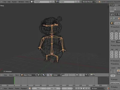 panda made in blender Low-poly 3D model