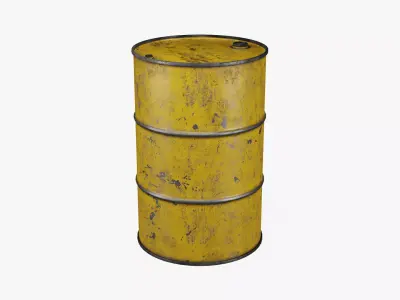 Steel Barrel - Yellow - Dirty 3D model