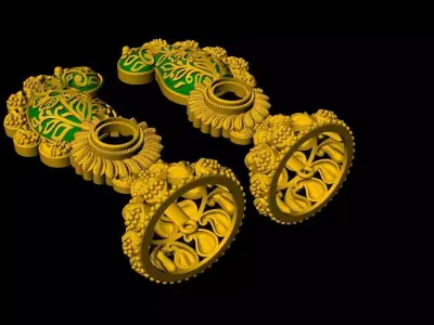 Designer Jhumka Earring - 0013 3D print model