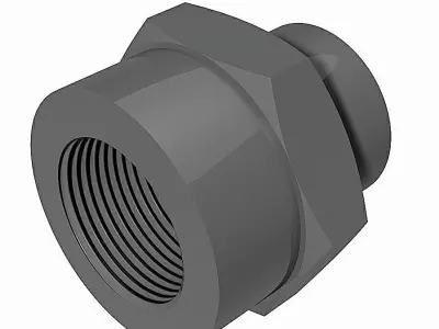 PVC Adaptor Sockets - Socket x BSP Female Free 3D model
