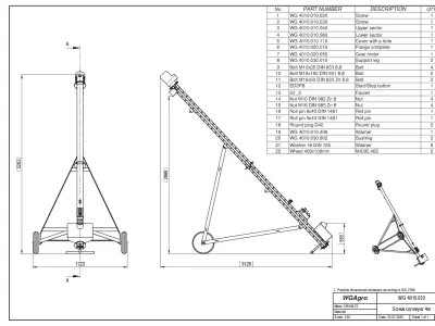 WG 4010 - STL Screw conveyor 4m 3D model