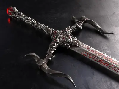 Stormbringer  Chaos Sword Low-poly 3D model