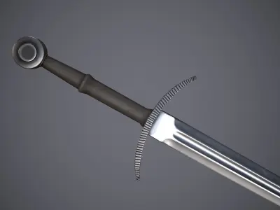 Bastard sword Low-poly 3D model shop