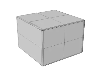 Simple Cardboard Box 3D Model Low-poly 3D model