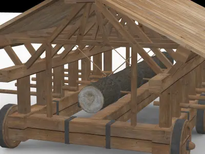 Medieval Battering Ram Low-poly 3D model purchase