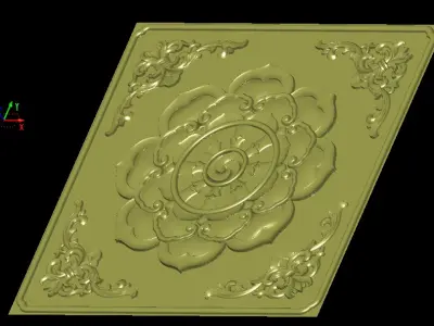 Central decor ornament for furniture 3D model Free 3D print model