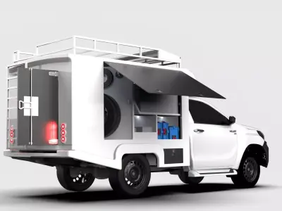 Industrial Telemetry Service Module on Pickup Chassis Editorial 3D model