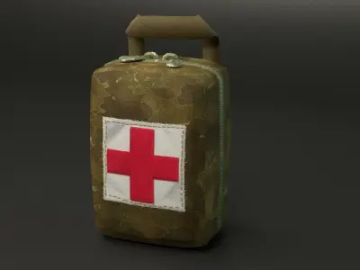 Military First Aid Kit Low-poly 3D model purchase