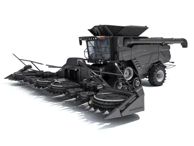 Black Combine Harvester 3D model