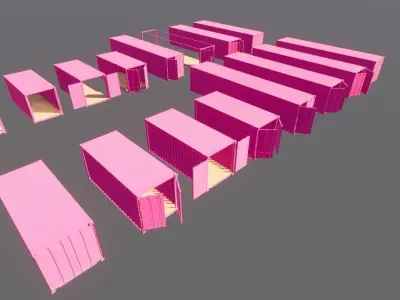 Container Standard ISO 20 and 40 Foot 3D model