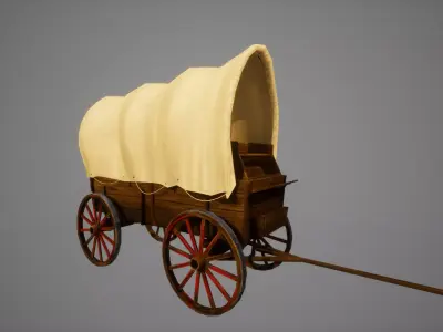old wooden cart Low-poly 3D model purchase