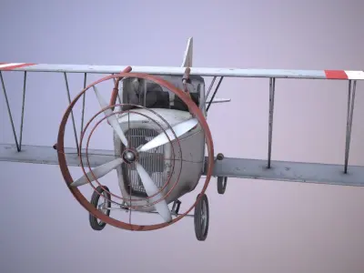 Cartoon Airplane Low-poly 3D model order