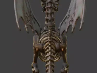 Clockwork Dragon Sculpture 3D Model Low-poly 3D model